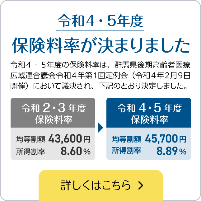 令和４・５年度保険料率が決まりました