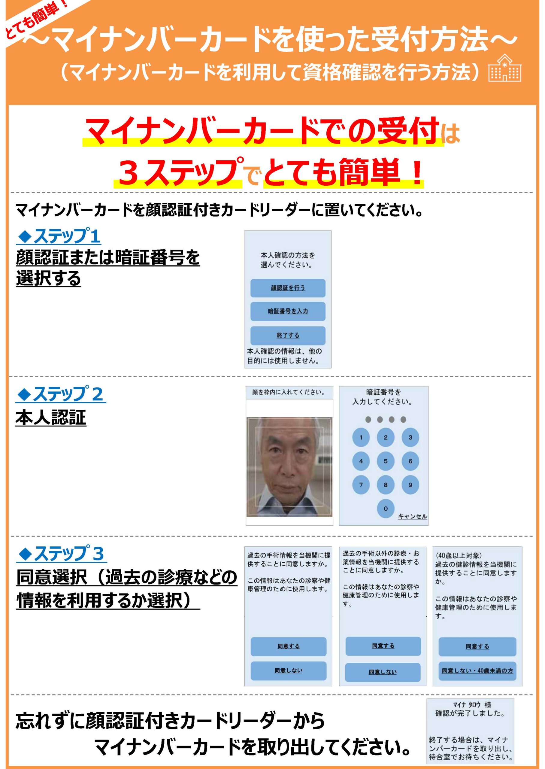 マイナンバーカードを使った受付方法